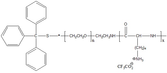 S-Trityl-poly(ethylene glycol)-block-poly(L-lysine trifluoroacetate) Structure